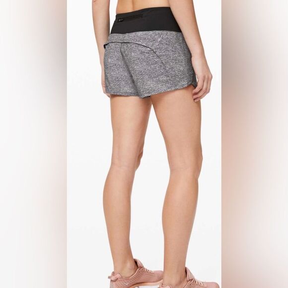 Lululemon Run Times Short II 4” Inseam Heather Lux Multi Black / Black Size 4 - Picture 2 of 12